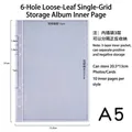A5 6-hole binder refill page with transparent double-sided 3-layer storage pockets - A5 Binder Refill 10 Sheets Single Grid (Whole Sheet)