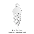 Ciondolo medusa in acciaio inossidabile argento 7x17mm per creazione gioielli DIY - Medusa d'Argento (5 Pz/Confezione)
