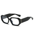 Retro geometric square black frame sunglasses with blue light blocking lenses - Black Frame