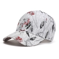 Modern floral lace baseball cap for women with metallic silver-gray finish and branch patterns - Adjustable / Silver Gray Lace Floral Style / White