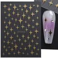 3D gold cross star nail art stickers STZ-X012 with self-adhesive DIY star pattern - STZ-X012 Gold Cross Star