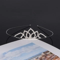 Cerchietto corona da sposa argento con strass a loto scintillanti su fondo nero - Stile SY-007
