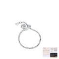 Adjustable S925 sterling silver chain ring with 0.8ct moissanite and sliding toggle - Adjustable Open / 925 Sterling Silver