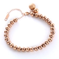 Pulsera de cuentas de oro rosa con cierre de mosquetón y colgante de esfera mate - Oro rosa