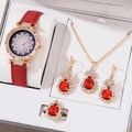 5-Piece Set (Waterdrop / No Box) / Red Zirconia Set