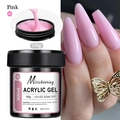 Detailed view of 150g pink nail extension gel with smooth texture and long almond finish - 02 Pink