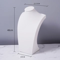 White bust model jewelry display stand 40cm high for necklaces and pendants - White PU H-type 40cm High