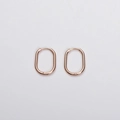 Minimalist oval earrings in polished rose gold finish over high-quality stainless steel - Rose Gold 2.0*8*14