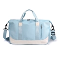 Blue gym duffel bag for women, large capacity waterproof travel bag with wet pocket. - 19 Inch / Light Blue