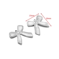 Silver stainless steel bow pendant charms in 25mm and 30mm sizes for DIY jewelry - 25*30mm Horizontal Line Bow 2mm Single Hole / Steel