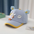 Detail of blue toddler baseball cap featuring 3D cartoon bunny and cloud ear accents - 47-52cm / Blue