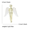 Golden angel enamel brooch dimensions and weight shown on a clean white background - White