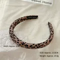 Padded leopard print sponge headband with soft plush fabric and handmade label - 2cm / Light Leopard