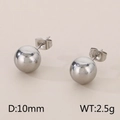 Polished stainless steel 10mm hollow ball stud earrings with minimalist design - Hollow (KLJ579-Z) / 10mm / Silver