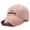 Pink washed cotton baseball cap with California Standards embroidery in a minimalist style - Adjustable / Pink