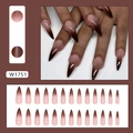 Uñas postizas stiletto marrón degradado con acabado brillante pack de 24 piezas - W1751 Degradado Marrón (Estilo con Pegamento)
