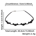 Gargantilla de murciélago de fieltro negro ajustable para accesorios de fiesta gótica - Cadena de Murciélagos