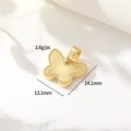 14K gold butterfly pendant with colorful zircon, dimensions 13.1mm x 14.1mm, 1.6g weight - 14K Gold-h-12758