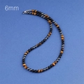 Black magnetic and tiger eye beaded necklace with 6mm diameter beads and lobster clasp - 6mm Bead Style (Tiger Eye + Magnetite + Obsidian)