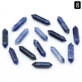 Blue and white sodalite natural stone double pointed hexagonal crystal pillars - Blue Sodalite