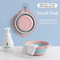 Kleines faltbares Waschbecken in Pink und Blau, 23 cm Durchmesser, aus PP und TPE - Klein / Rosa
