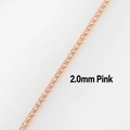 Chic gold-plated chain bracelet with 2.0mm pink cubic zirconia stones in 4-prong setting - Pink Zircon 2.0mm Necklace