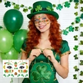 St. Patrick's Day shamrock freckle facial tattoo stickers for festive makeup decoration - Lucky Gold Pot Rainbow Combo Style (BF-025)