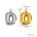 Pendentif lettre D bombée en acier inoxydable or et argent pour création de bijoux - Style Suspendu - Lettre D