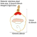 Colgante de Papá Noel de acero inoxidable esmaltado para joyería, medida 14x10mm - Papá Noel (G3)