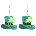 Boucles d'oreilles chapeau de Leprechaun à paillettes vertes pour la Saint-Patrick - Style Chapeau De Leprechaun À Paillettes Vertes (8222)