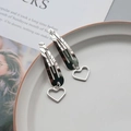 Silver snap hair clip set with heart pendant for women, stylish Y2K aesthetic accessory - 9 Hollow Heart (Pair)