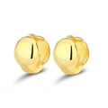 Polished S925 sterling silver hoop earrings with thick round gold plating finish - Gold