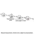 6mm weiße Perlenstecker-Kette in Silber-Finish für DIY-Halsketten und Schmuckherstellung - Stahlfarbe Eingewickelte Perlenkette 6 mm