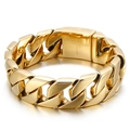 Bracciale cubano da uomo 20mm in acciaio inossidabile 316L placcato oro lucido - Oro