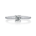 Elegant lab-grown diamond ring in S925 sterling silver with a unique geometric textured band - R12744-5.0mm/0.5 Carat + Gra/black Card / US Size 7 / Circumference 54.3mm