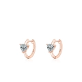 Elegante Ohrringe aus S925 Sterlingsilber Roségold mit herzförmigen Zirkonia Steinen - US Größe 6 / Ohrenschnalle Roségold