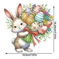 DIY Osterhase Acryl Diamantgemälde Tischdeko mit bunten Eiern und Perlen 19cm - Lebhafter Hase mit Eiern (Stil 30)
