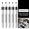 Single black acrylic paint marker with 1-5mm fiber hard nib for professional drawing - Black Hard Tip Single
