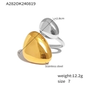 Minimalistischer zweifarbiger Edelstahlring in Kieselform, Gold und Silber, Größe 7 - US 7 / Zweifarbig (Gold & Silber)