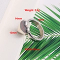 Silver heart titanium steel ring model R5355 weighing 5.2g with 13mm heart charm - Minimalist Heart Style (R5355-Silver)