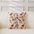 Vintage Tulpen Jacquard Kissenbezug mit Fransen fuer Wohnzimmer Sofa Dekoration neu - 45*45cm (Ohne Kern) / Tulpe
