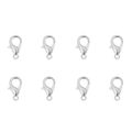 Set of 8 silver stainless steel lobster clasps for DIY jewelry making and bracelet repair - Lobster Clasps 7x12mm (5pcs/Bag) / Steel