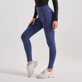 Dark blue high-waisted peach lift yoga leggings with elastic slim fit for fitness - XS / Whale Blue