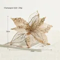 25cm Champagne Gold artificial Christmas flower with gold sequins for tree decoration - Champagne Gold