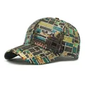 Fashion baseball cap featuring colorful sequins in a geometric patchwork pattern - Adjustable / Black