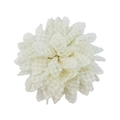 Detailed close-up of 11cm multilayered chiffon lace sunflower hair accessory in cream white - Cream