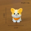 Mini figura de perro Corgi con babero naranja, altura 2,4cm, peso 4,8g para decoro DIY - Corgi