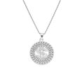 Collana hip hop argentata con pendente segno del dollaro impreziosito da cristalli chiari - Catena a corda in acciaio inossidabile da 0,3*60 cm / Argento
