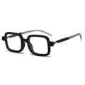 Modern square sunglasses featuring a thick black frame and grey-black temples - C12-Sand Black Grey Leg-Blue Light Blocking
