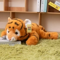 Lifelike orange tiger plush toy in lying posture with soft fur and realistic stripes - Orange Tiger / 30cm